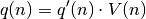 q(n) = q'(n) \cdot V(n)