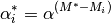 \alpha^*_i = \alpha^{(M^* - M_i)}