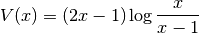 V(x) = (2x - 1) \log{\frac{x}{x - 1}}